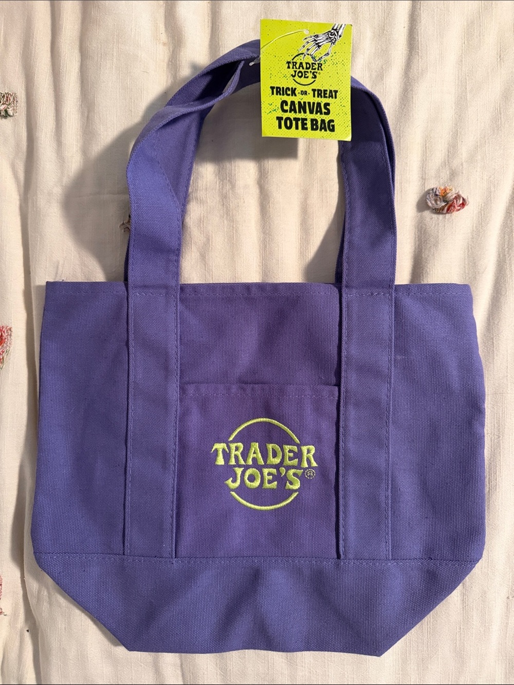 NWT Trader Joe’s Purple Canvas Halloween Tote Bag